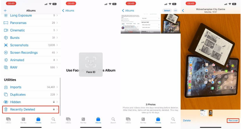 大宁苹果14维修分享 iPhone14 上恢复已删除的照片 