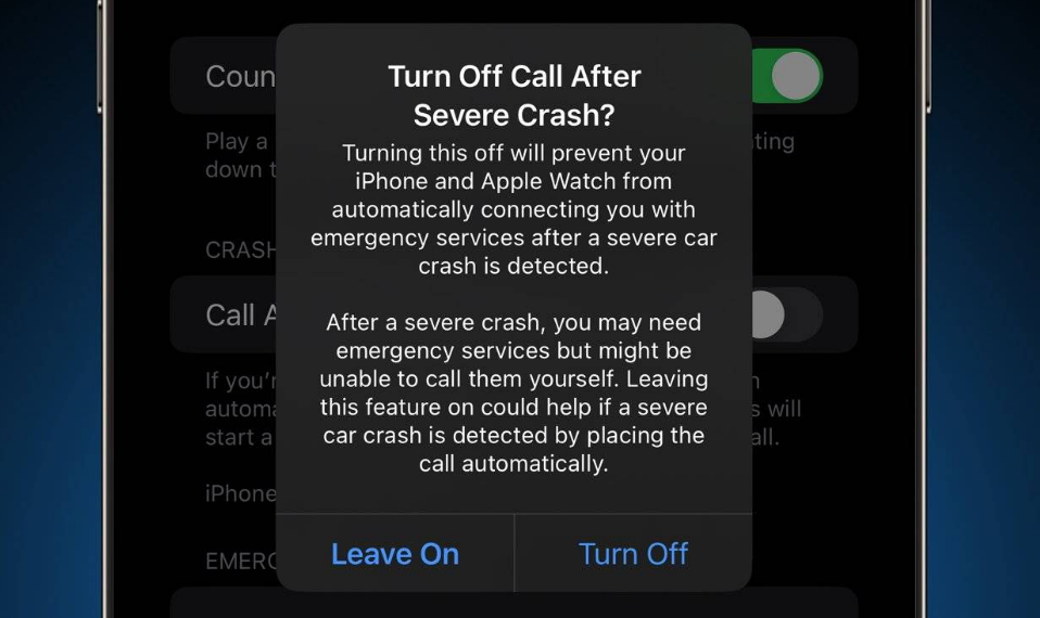 大宁苹果14维修分享 iPhone 14 和 Apple Watch 上关闭崩溃检测 