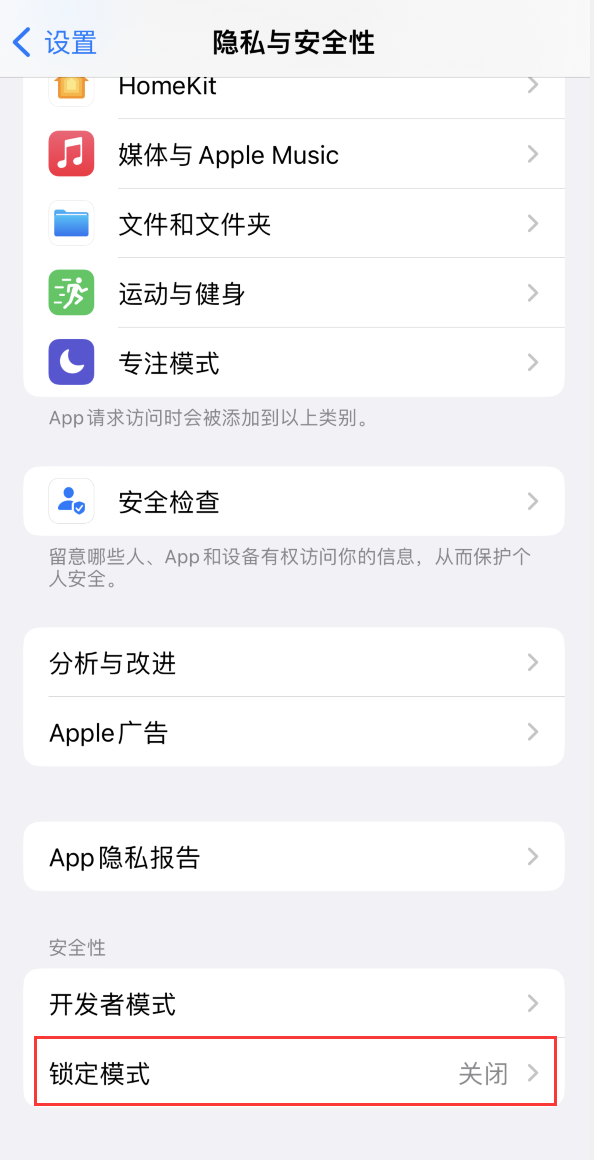 大宁苹果手机维修分享iOS 16 “锁定模式”是什么 