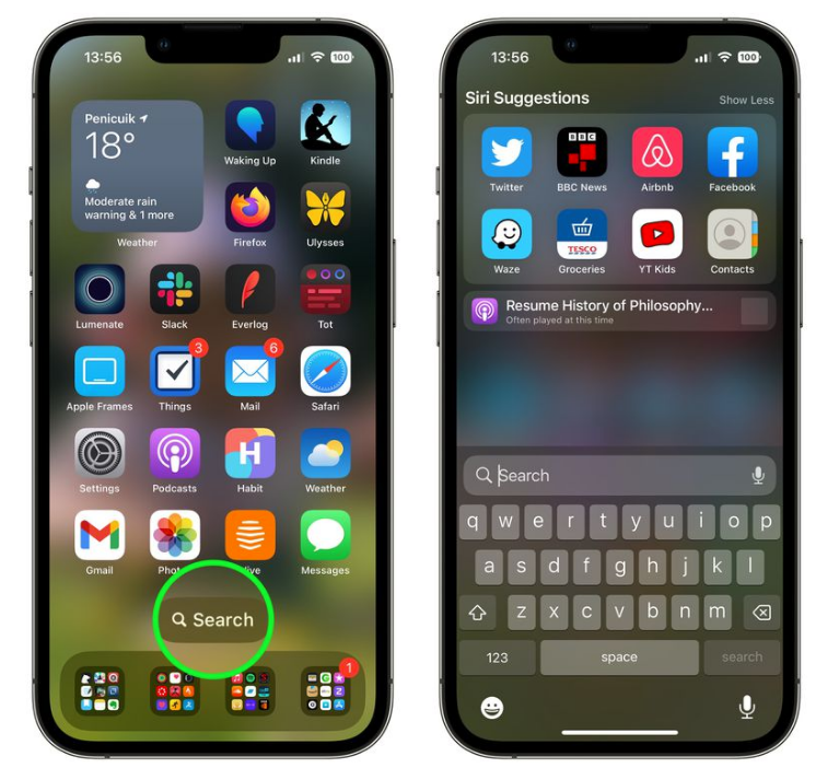 大宁苹果手机维修分享升级到 iOS 16 后，如何删除主屏幕上的搜索按钮 